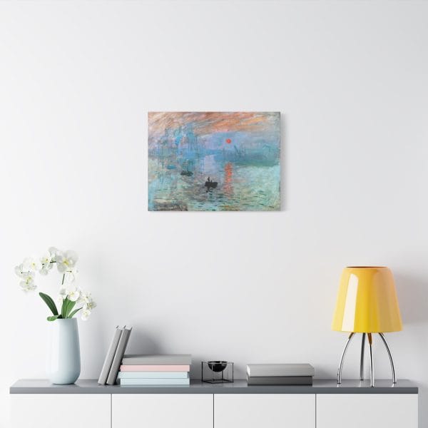 Claude Monet Iconic Impressionist Masterpiece - Sunrise (1872), Matte Canvas, Stretched, 1.25" - Image 2