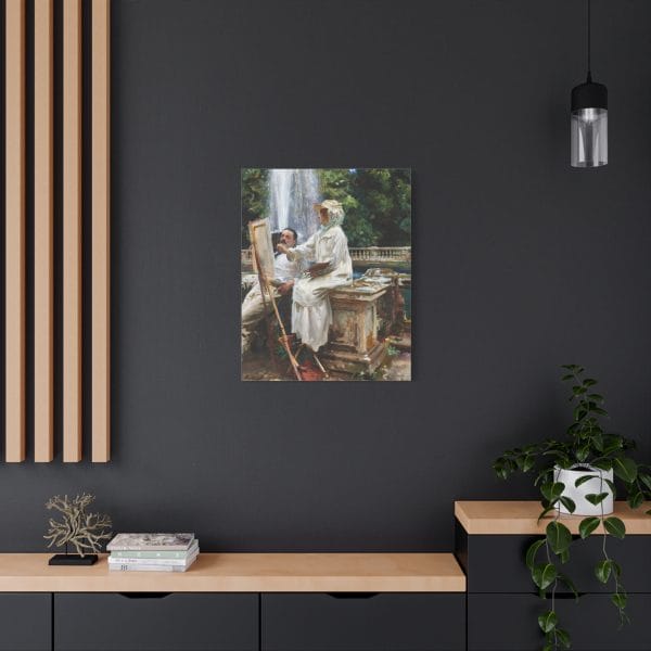 John Singer Sargent Masterpiece - The Fountain at Villa Torlonia, Frascati, Italy (1907), Matte Canvas, Stretched, 1.25" - Image 4