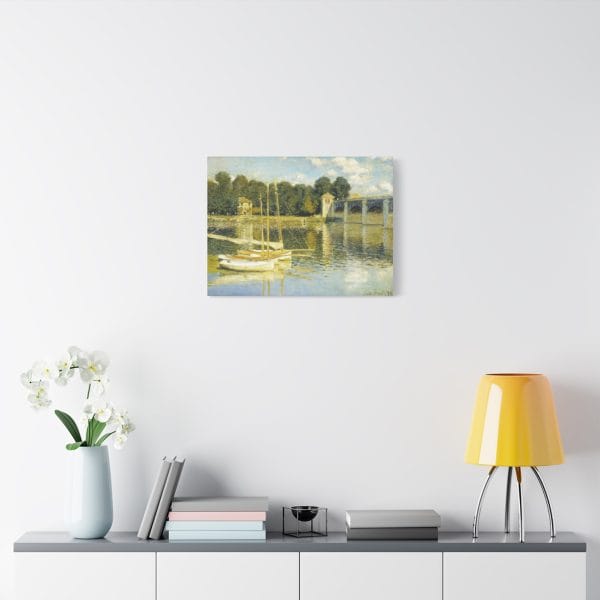 Claude Monet The Argenteuil Bridge (1874) - Premium Canvas Art Print, Matte Canvas, Stretched, 1.25" - Image 2