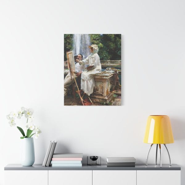 John Singer Sargent Masterpiece - The Fountain at Villa Torlonia, Frascati, Italy (1907), Matte Canvas, Stretched, 1.25" - Image 3
