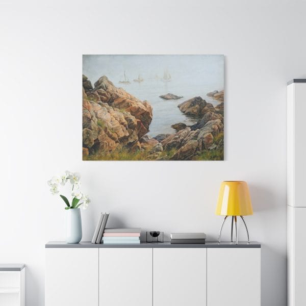 Berndt Lindholm - Fiskare i Morgondimma - Enchanting Nordic Fisherman Scene - 1895, Matte Canvas, Stretched, 1.25" - Image 10