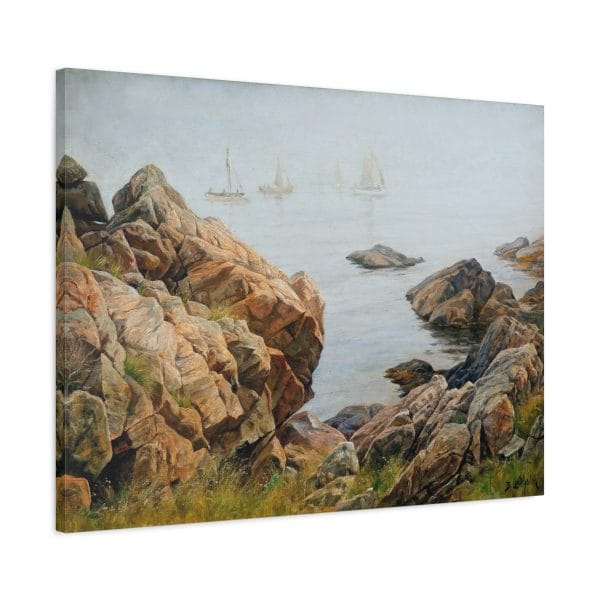 Berndt Lindholm - Fiskare i Morgondimma - Enchanting Nordic Fisherman Scene - 1895, Matte Canvas, Stretched, 1.25" - Image 5