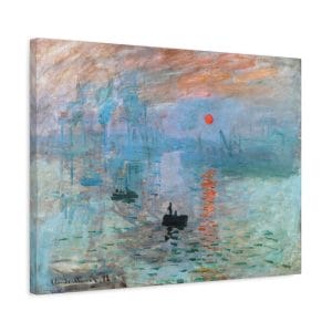 Claude Monet Iconic Impressionist Masterpiece - Sunrise (1872), Matte Canvas, Stretched, 1.25"