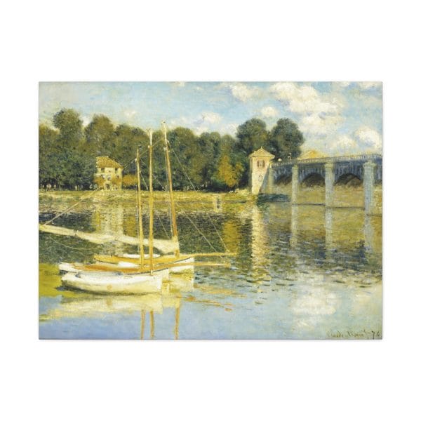 Claude Monet The Argenteuil Bridge (1874) - Premium Canvas Art Print, Matte Canvas, Stretched, 1.25" - Image 9