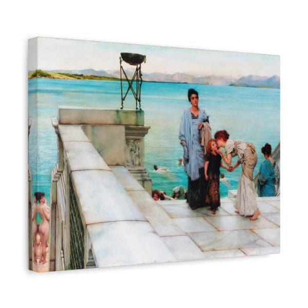 Lawrence Alma-Tadema - A Kiss (1895) - Romantic Victorian Masterpiece, Matte Canvas, Stretched, 1.25" - Image 5