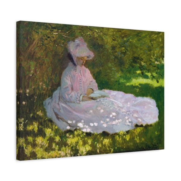 Claude Monet - Springtime - 1871 - 1872 - A Captivating Impressionist Masterpiece, Matte Canvas, Stretched, 1.25"