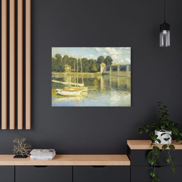 Claude Monet The Argenteuil Bridge (1874) - Premium Canvas Art Print, Matte Canvas, Stretched, 1.25" - Image 12