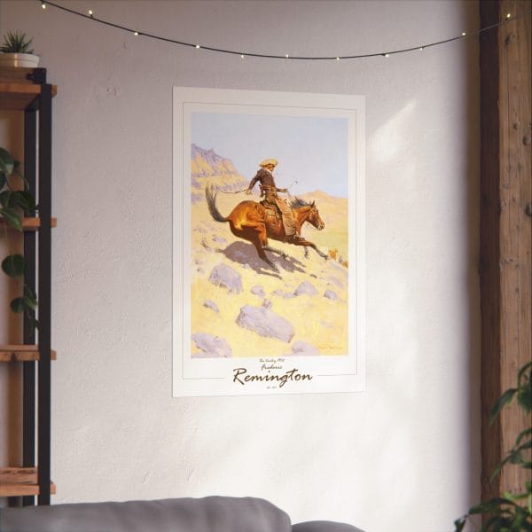 Frederic Remington “The Cowboy” 1902 – Fine Art Poster Print on White - Image 3