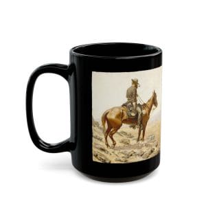 Frederic Remington “The Lookout” 1887 – 15oz Black Ceramic Mug