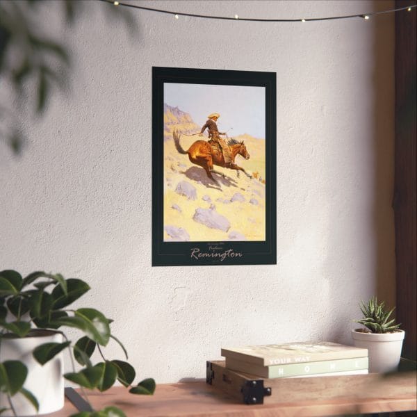 Frederic Remington “The Cowboy” 1902 – Fine Art Poster Print on Black - Image 6