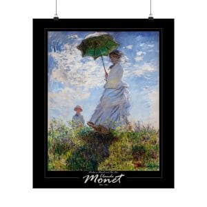Claude Monet’s “Madame Monet and Her Son” (1873) - Matte Vertical Posters - on Black