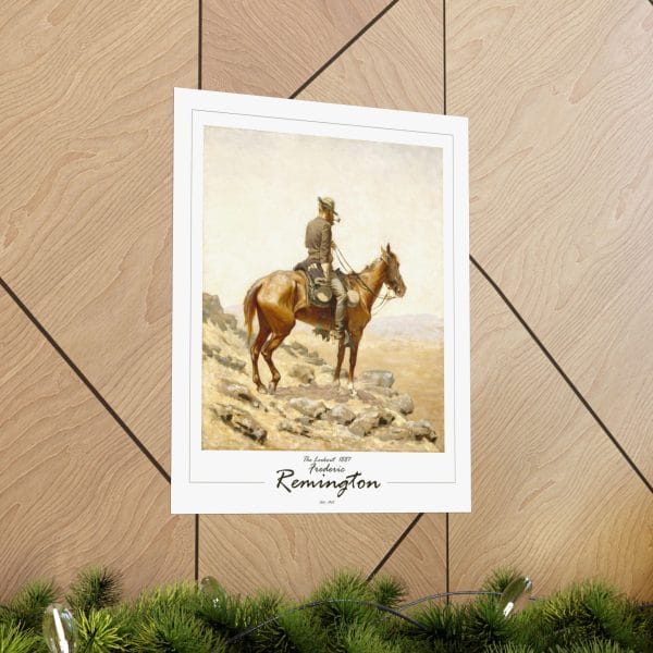 Frederic Remington's "The Lookout" - 1887 - Matte Vertical Poster on White - Image 11