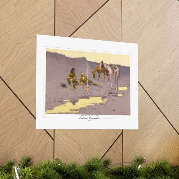 Frederic Remington Western Cowboy Poster – “A New Year on the Cimarron” Vintage Campfire Art Print on White - Image 10
