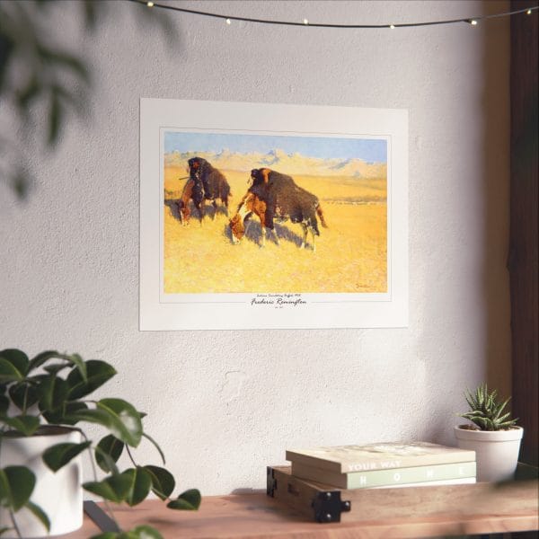 Frederic Remington's “Indians Disguised as Buffalo” - 1908 - Matte Horizontal Poster on White - Image 10