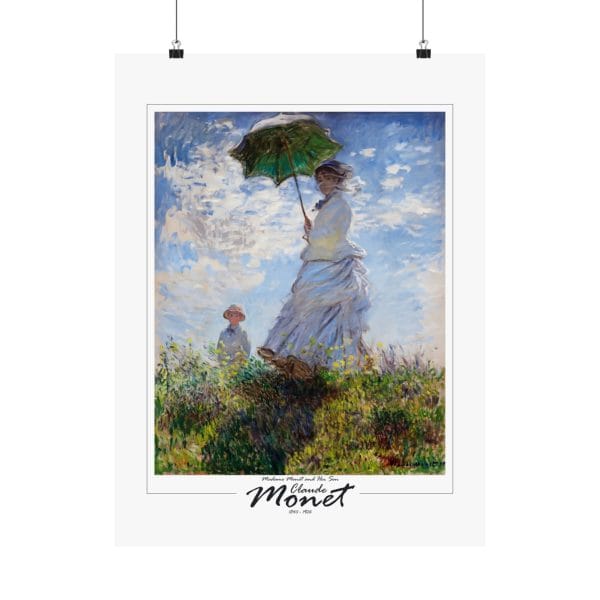 Claude Monet’s “Madame Monet and Her Son” (1873) - Matte Vertical Posters, on White