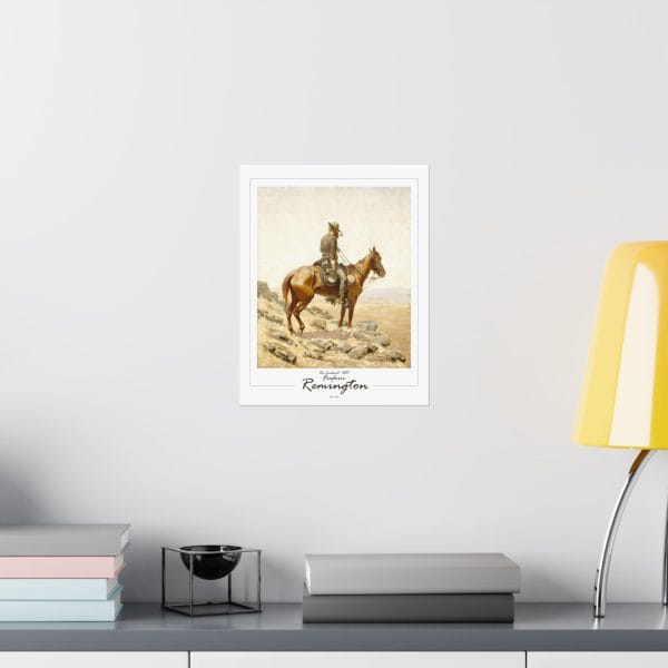 Frederic Remington's "The Lookout" - 1887 - Matte Vertical Poster on White - Image 5