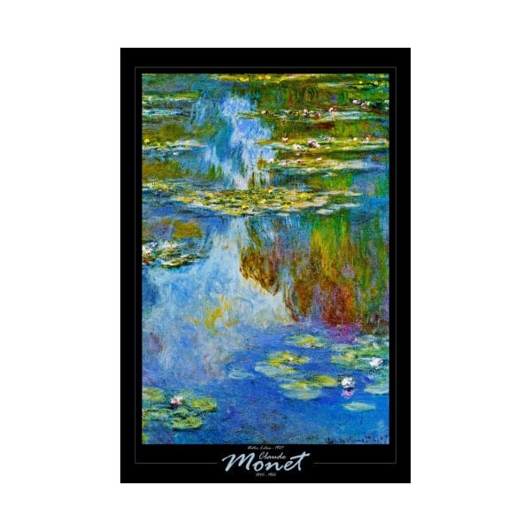 Claude Monet’s “Water Lilies” (1907) - Matte Vertical Posters, on Black - Image 6