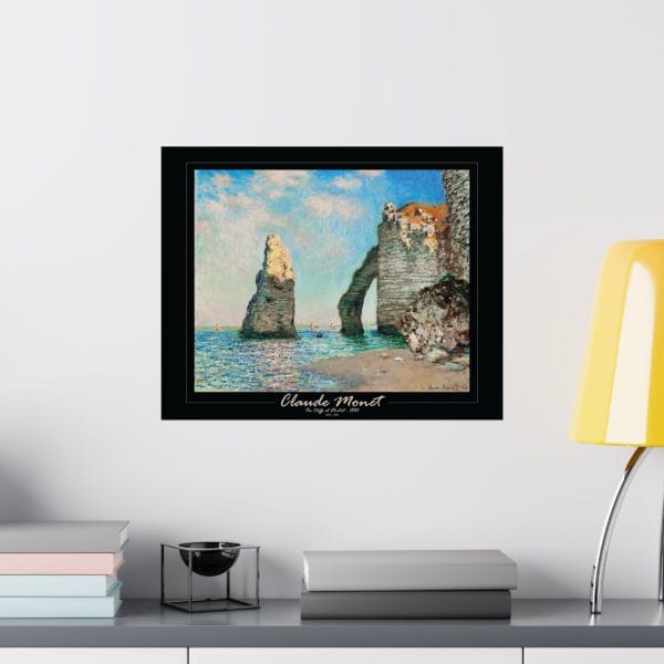 Claude Monet’s “The Cliffs at Étretat” (1885) - Matte Horizontal Posters on Black - Image 5
