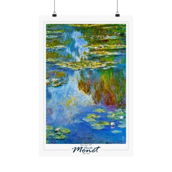 Claude Monet’s “Water Lilies” (1907) - Matte Vertical Posters, on White