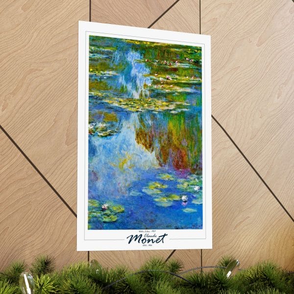 Claude Monet’s “Water Lilies” (1907) - Matte Vertical Posters, on White - Image 2