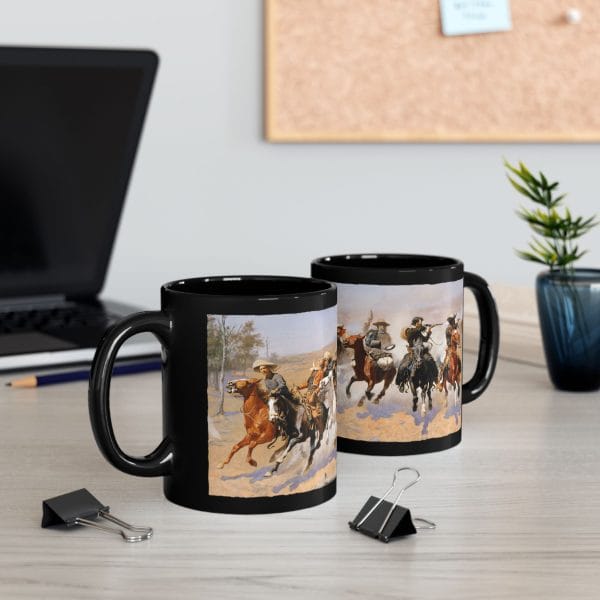 "A Dash to the Timber" (1889) – Frederic Remington, 11oz Black Mug - Image 6