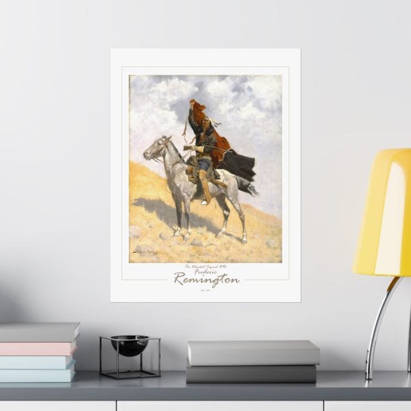 Frederic Remington's "The Blanket Signal" - 1909 - Matte Vertical Poster on White - Image 14