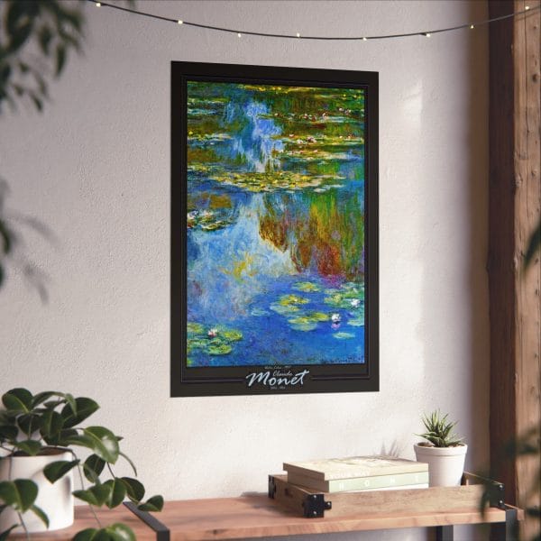 Claude Monet’s “Water Lilies” (1907) - Matte Vertical Posters, on Black - Image 5