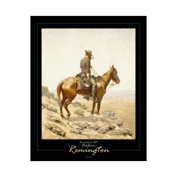 Frederic Remington's "The Lookout" - 1887 - Matte Vertical Poster on Black - Image 7