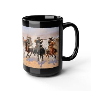 "A Dash to the Timber" (1889) – Frederic Remington, 15oz Black Mug
