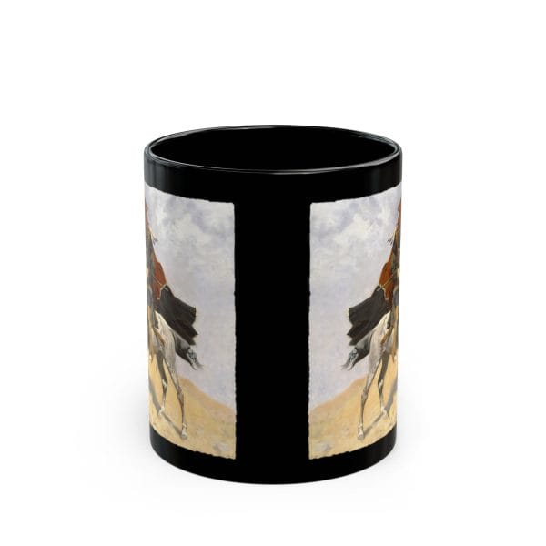 Frederic Remington “The Blanket Signal” 1896 – 11oz Black Ceramic Mug - Image 3