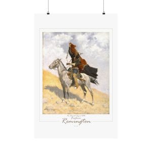 Frederic Remington's "The Blanket Signal" - 1909 - Matte Vertical Poster on White