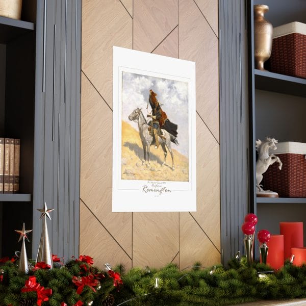 Frederic Remington's "The Blanket Signal" - 1909 - Matte Vertical Poster on White - Image 2