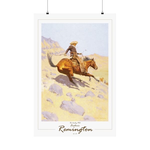 Frederic Remington “The Cowboy” 1902 – Fine Art Poster Print on White