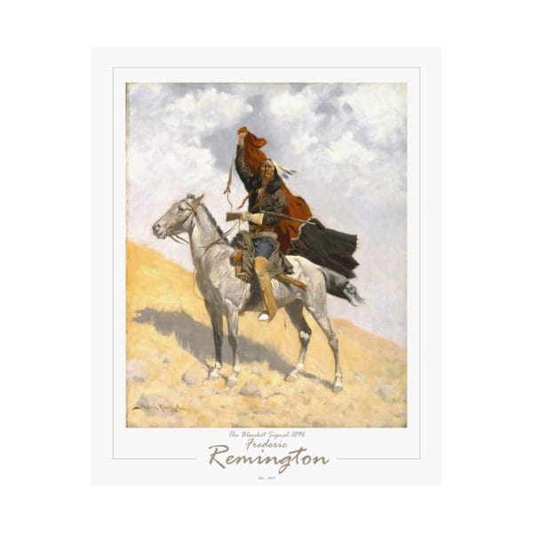 Frederic Remington's "The Blanket Signal" - 1909 - Matte Vertical Poster on White - Image 8