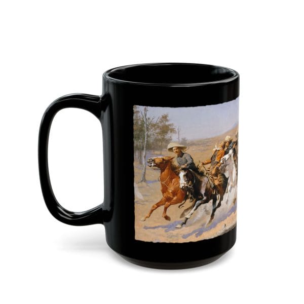 "A Dash to the Timber" (1889) – Frederic Remington, 15oz Black Mug - Image 4