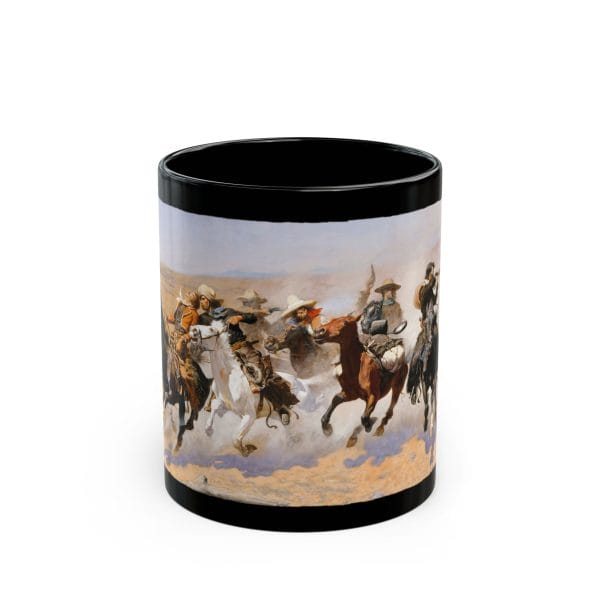 "A Dash to the Timber" (1889) – Frederic Remington, 11oz Black Mug - Image 2
