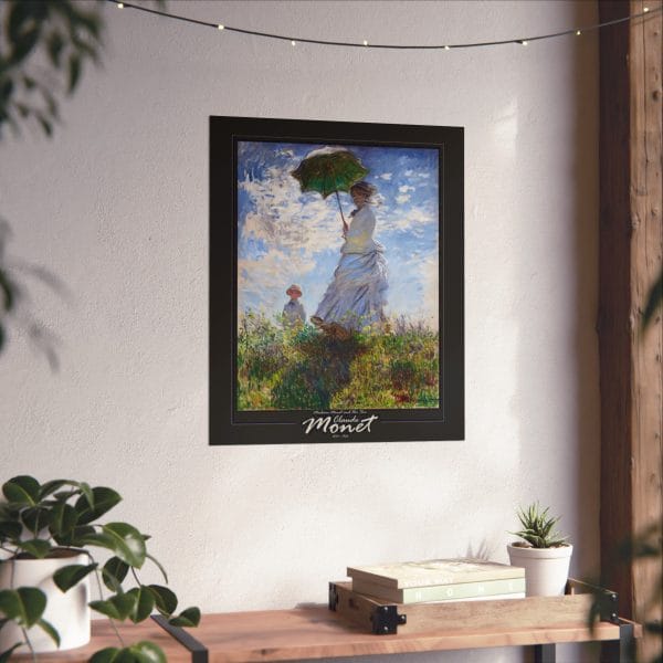 Claude Monet’s “Madame Monet and Her Son” (1873) - Matte Vertical Posters - on Black - Image 4