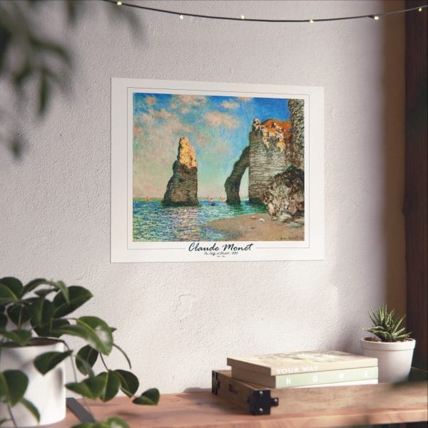 Claude Monet’s “The Cliffs at Étretat” (1885) - Matte Horizontal Posters on White - Image 4