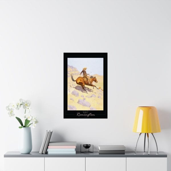 Frederic Remington “The Cowboy” 1902 – Fine Art Poster Print on Black - Image 11