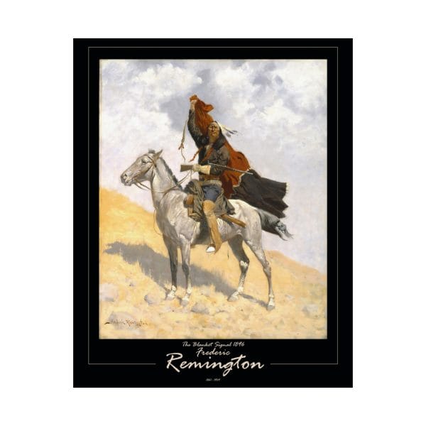 Frederic Remington's "The Blanket Signal" - 1909 - Matte Vertical Poster on Black - Image 9