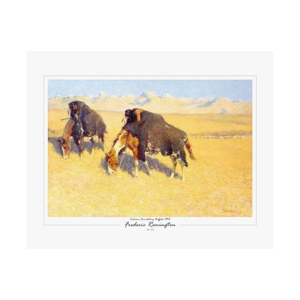 Frederic Remington's “Indians Disguised as Buffalo” - 1908 - Matte Horizontal Poster on White - Image 8