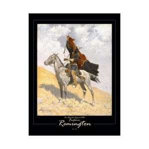 Frederic Remington's "The Blanket Signal" - 1909 - Matte Vertical Poster on Black