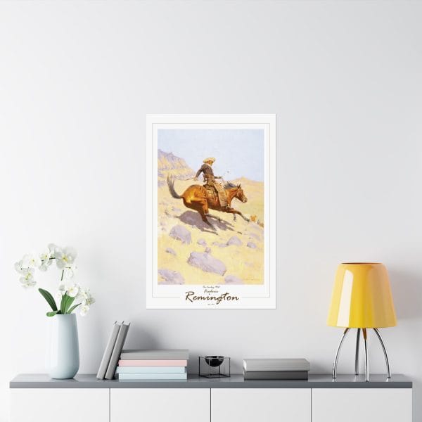 Frederic Remington “The Cowboy” 1902 – Fine Art Poster Print on White - Image 4