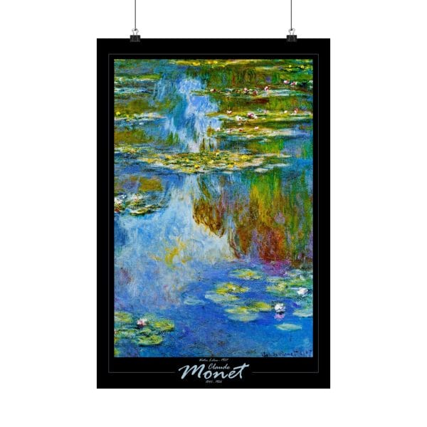 Claude Monet’s “Water Lilies” (1907) - Matte Vertical Posters, on Black