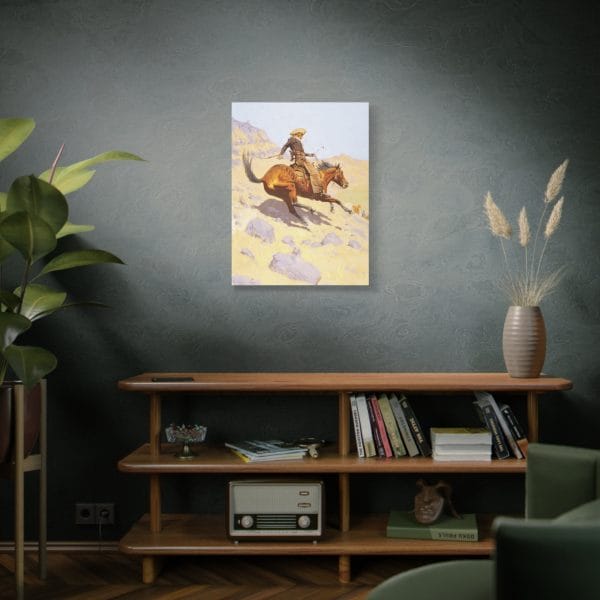 Frederic Remington's "The Cowboy" - 1902 - Canvas Wall Art - Image 8