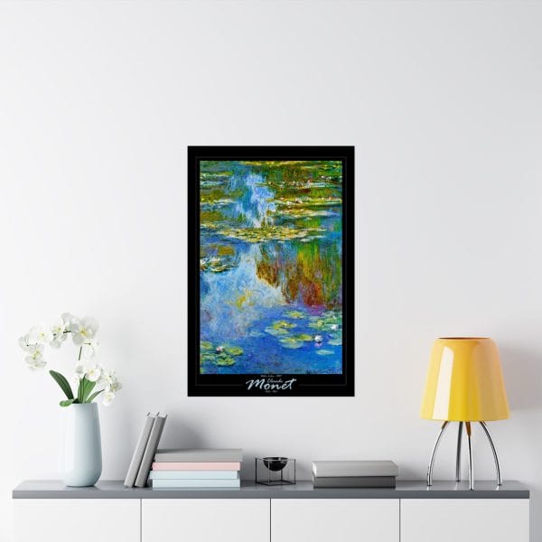 Claude Monet’s “Water Lilies” (1907) - Matte Vertical Posters, on Black - Image 8