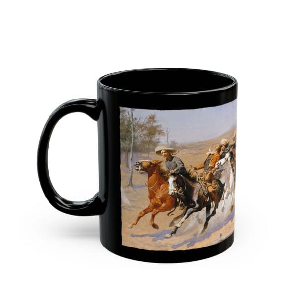 "A Dash to the Timber" (1889) – Frederic Remington, 11oz Black Mug - Image 4