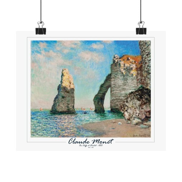 Claude Monet’s “The Cliffs at Étretat” (1885) - Matte Horizontal Posters on White - Image 6