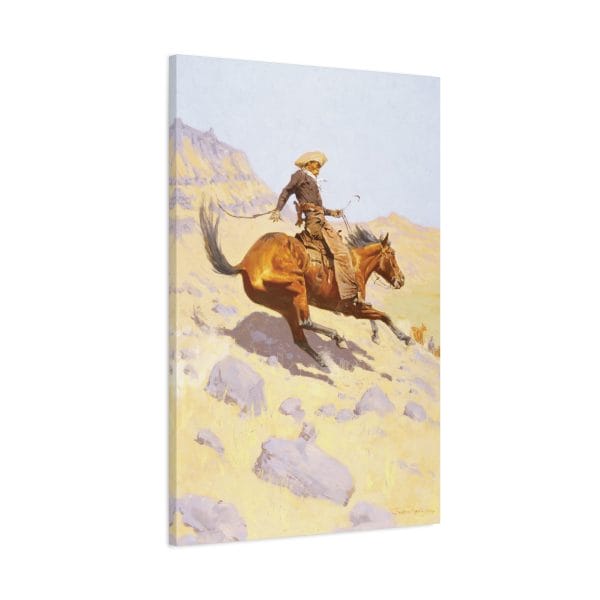 Frederic Remington's "The Cowboy" - 1902 - Canvas Wall Art - Image 10