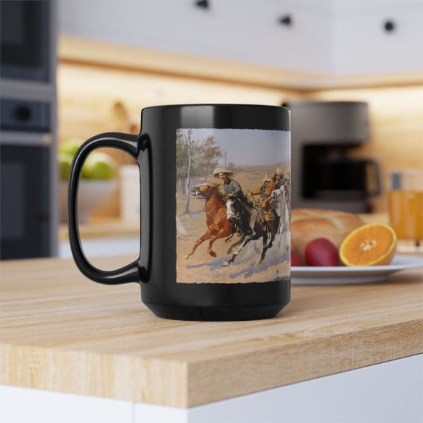 "A Dash to the Timber" (1889) – Frederic Remington, 15oz Black Mug - Image 7